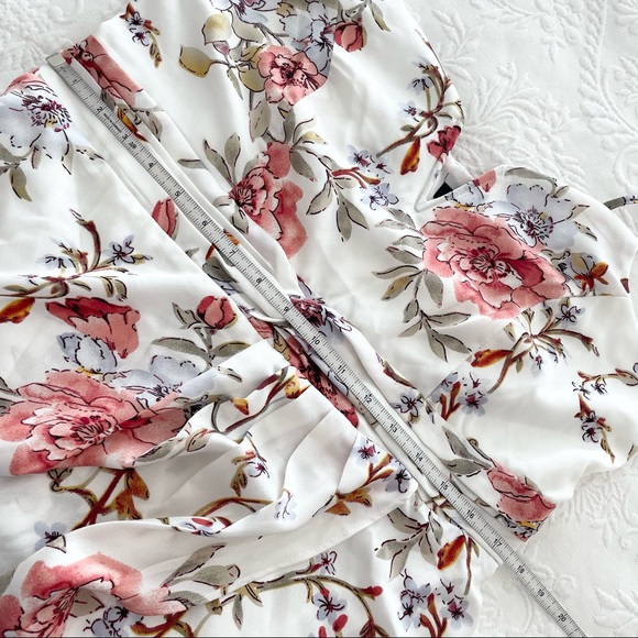 NWOT Lulus My Favorite Day Ivory Floral Print Tulip Skirt Midi Dress - Picture 8 of 8